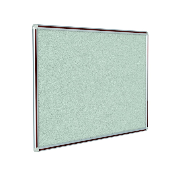 Bulletin Board, Vinyl, 4 ft H x 8 ft W, Satin Alum Frame w/Mahogany Inlay